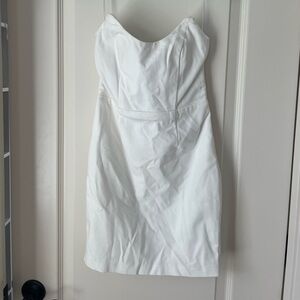 white revolve strapless dress